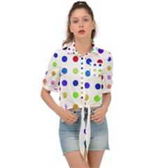 Circle Pattern(1) Tie Front Shirt 
