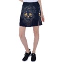 Art Fiction Black Skeletons Skull Smoke Tennis Skirt View1