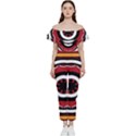 Toraja Pattern Pa barre Allo Bardot Ruffle jumpsuit View1