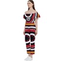 Toraja Pattern Pa barre Allo Bardot Ruffle jumpsuit View2