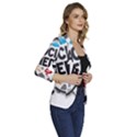 Social Media Computer Internet Typography Text Poster Women s One-Button 3/4 Sleeve Short Jacket View3