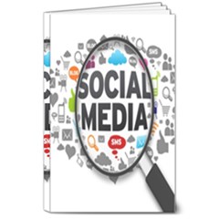 Social Media Computer Internet Typography Text Poster 8  X 10  Softcover Notebook by Ket1n9