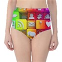 Colorful 3d Social Media Classic High-Waist Bikini Bottoms View1
