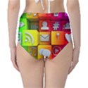 Colorful 3d Social Media Classic High-Waist Bikini Bottoms View2
