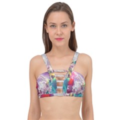 Clouds Multicolor Fantasy Art Skies Cage Up Bikini Top