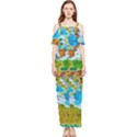 World Map Draped Sleeveless Chiffon Jumpsuit View1