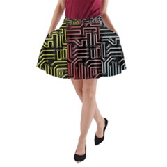 Circuit Board Seamless Patterns Set A-line Pocket Skirt