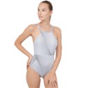 Background-pattern-stripe High Neck One Piece Swimsuit View1