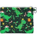 Christmas Funny Pattern Dinosaurs Canvas Cosmetic Bag (XXXL) View2
