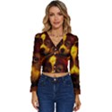 Cute 3d Dog Long Sleeve V-Neck Top View1