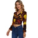 Cute 3d Dog Long Sleeve V-Neck Top View2