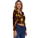 Cute 3d Dog Long Sleeve V-Neck Top View3