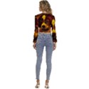 Cute 3d Dog Long Sleeve V-Neck Top View4