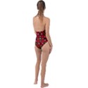 Traditional Art Pattern Plunge Cut Halter Swimsuit View2
