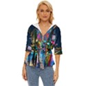 Abstract-vibrant-colour-cityscape Lightweight Drawstring Hooded Top View1