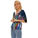Abstract-vibrant-colour-cityscape Lightweight Drawstring Hooded Top View2