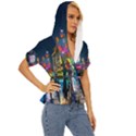 Abstract-vibrant-colour-cityscape Lightweight Drawstring Hooded Top View3