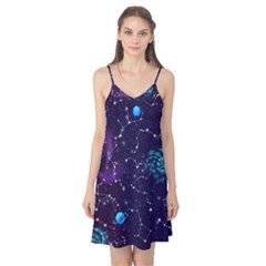 Realistic-night-sky-poster-with-constellations Camis Nightgown  by Ket1n9