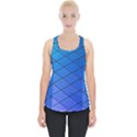 Blue Pattern Plain Cartoon Piece Up Tank Top View1
