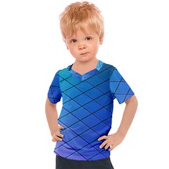 Blue Pattern Plain Cartoon Kids  Sports T-shirt
