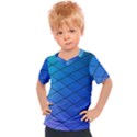 Blue Pattern Plain Cartoon Kids  Sports T-Shirt View1