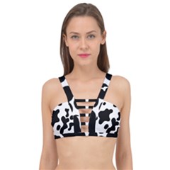 Cow Pattern Cage Up Bikini Top