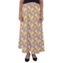 Yellow-mushroom-pattern Flared Maxi Skirt View1