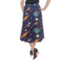 Space Galaxy Planet Universe Stars Night Fantasy Midi Mermaid Skirt View2