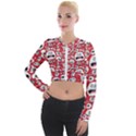 Another Monster Pattern Long Sleeve Cropped Velvet Jacket View1