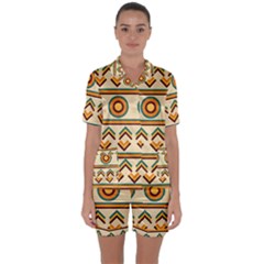 African Satin Short Sleeve Pajamas Set
