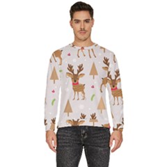 Christmas-seamless-pattern-with-reindeer Men s Fleece Sweatshirt by Grandong