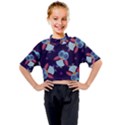 Owl-pattern-background Kids Mock Neck T-Shirt View1