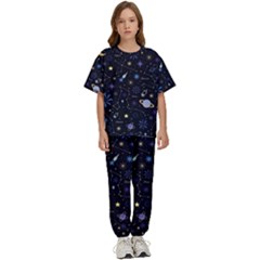 Starry Night  Space Constellations  Stars  Galaxy  Universe Graphic  Illustration Kids  T-shirt And Pants Sports Set