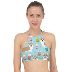 Welsh Corgi Boba Tea Bubble Cute Kawaii Dog Breed Halter Bikini Top