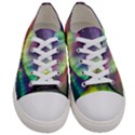 Aurora Borealis Polar Northern Lights Natural Phenomenon North Night Mountains Women s Low Top Canvas Sneakers View1