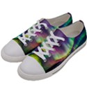 Aurora Borealis Polar Northern Lights Natural Phenomenon North Night Mountains Women s Low Top Canvas Sneakers View2