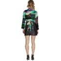 Aurora Borealis Nature Sky Light Long Sleeve Tie Back Satin Wrap Top View4