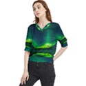 Iceland Aurora Borealis Quarter Sleeve Blouse View1