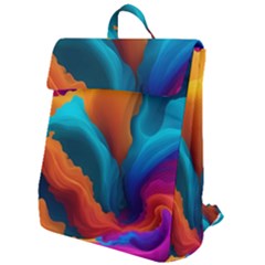 Colorful Fluid Art Abstract Modern Flap Top Backpack