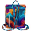 Colorful Fluid Art Abstract Modern Flap Top Backpack View3