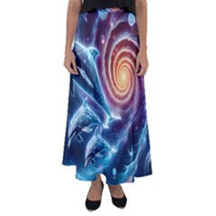 Dolphins Fantasy Flared Maxi Skirt