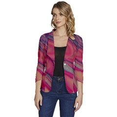 Stars Shimmering Galaxy Ocean Women s One-button 3/4 Sleeve Short Jacket