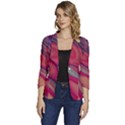 Stars Shimmering Galaxy Ocean Women s One-Button 3/4 Sleeve Short Jacket View1