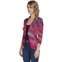 Stars Shimmering Galaxy Ocean Women s One-Button 3/4 Sleeve Short Jacket View2