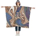 Pattern Psychedelic Hippie Abstract Women s Hooded Rain Ponchos View1
