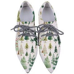 Christmas Xmas Trees Pointed Oxford Shoes by Vaneshop