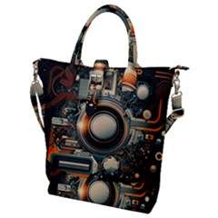 Illustrations Technology Robot Internet Processor Buckle Top Tote Bag