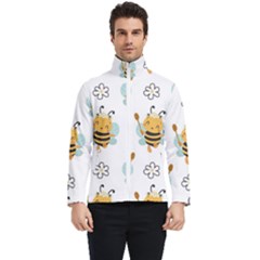 Art Bee Pattern Design Wallpaper Background Men s Bomber Jacket