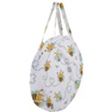 Bee Art Pattern Design Wallpaper Background Print Giant Round Zipper Tote View3