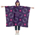Geometric Pattern Retro Style Background Women s Hooded Rain Ponchos View1